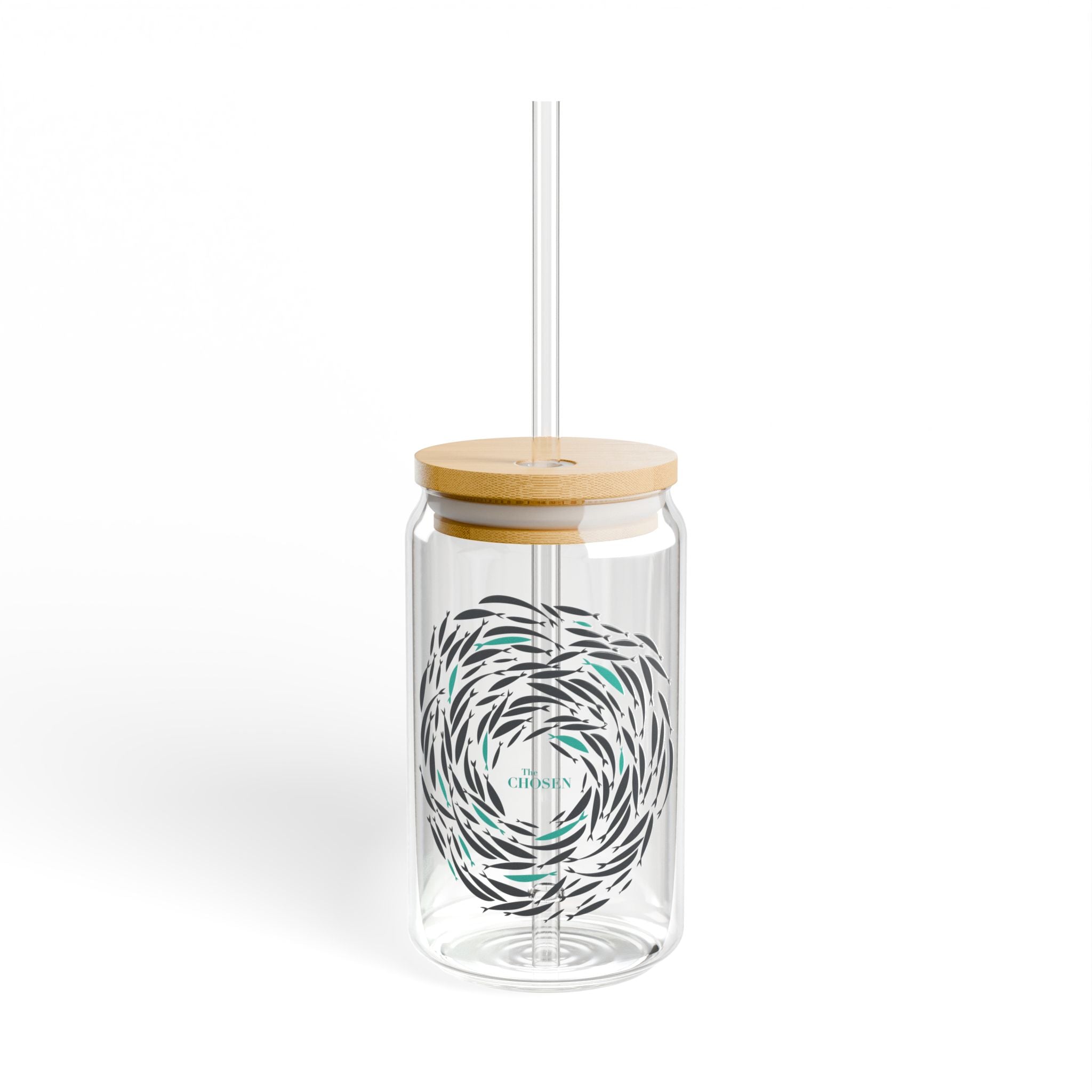 Against the Current 16oz Glass Tumbler with Bamboo Lid