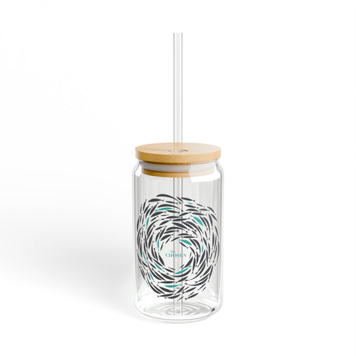 Against the Current 16oz Glass Tumbler with Bamboo Lid