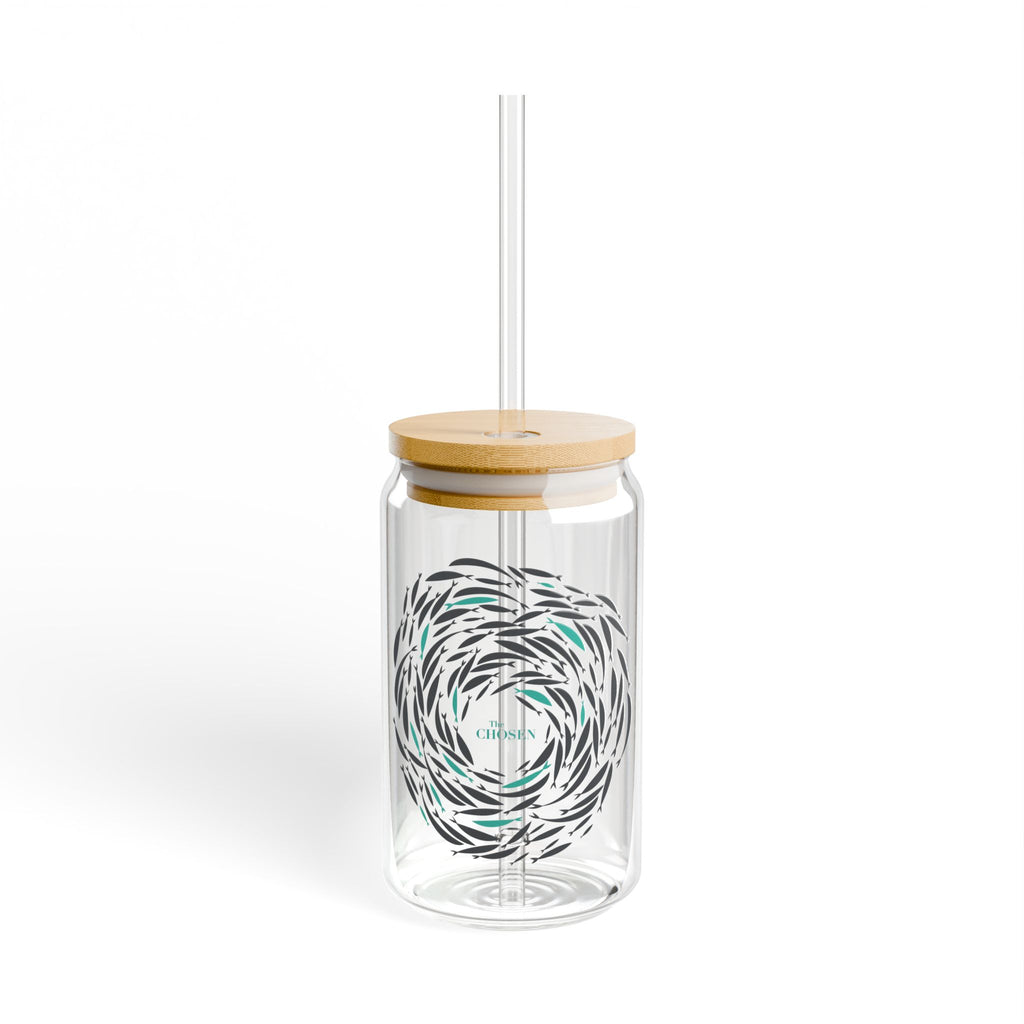 Against the Current 16oz Glass Tumbler with Bamboo Lid