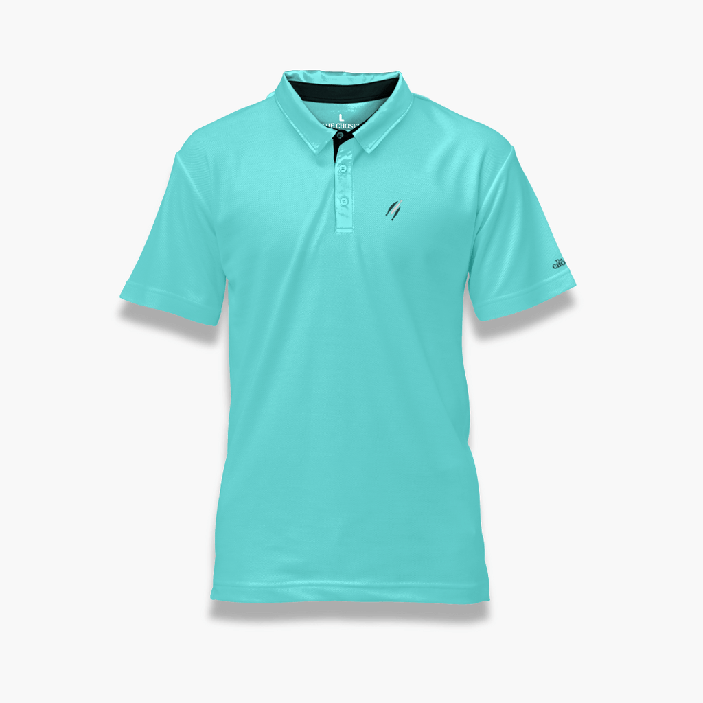 De gekozen zwarte en blauwgroen polo's